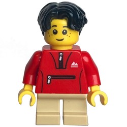Kid - Red Torso, Tan Legs, Black Hair