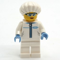 Forensic Detective, White LAb Suit, White Cap