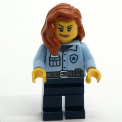 Police Officer - Bright Light Blue Torso, Dark Blue Legs, Dark Orange Hair