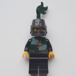 Dragon Knight, Dark Green, Helmet with Dark Green Plume, Moustache and Stubble (Pearl Titanium)