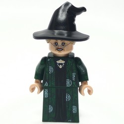 Professor Minerva McGonagall, Dark Green Robe, Black Hat with Dark Tan Hair, Silver Circle Symbols