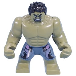 Hulk (Big Fig), Olive Green, Black Hair, Removable Head, Sand Blue Pants