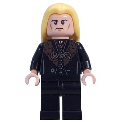 Lucius Malfoy, Black Robes with Dark Red Fur, Plain Legs