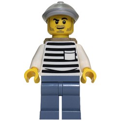 Criminal, White Torso, Sand Blue Legs, Light Bluish Gray Hat