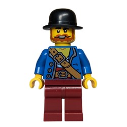 Robber, Blue Torso, Dark Red Legs, Black Hat