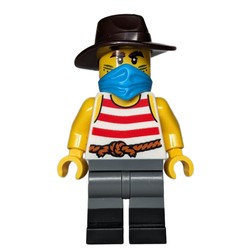 Robber, White Torso, Dark Bluish Grey Legs, Fedora, Mask