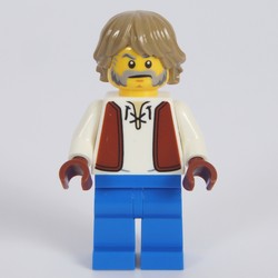 Villager, Man, Dark Brown Vest, Blue Legs, Dark Tan Hair