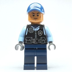 Security Guard, Black Vest, Dark Blue Legs