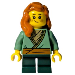 Elf, Sand Green Torso, Dark Green Legs, Dark Orange Hair