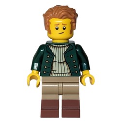 Man, Dark Green Torso, Dark Tan Legs, Medium Nougat Hair