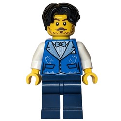 Man, Blue Torso, Dark Blue Legs, Black Hair