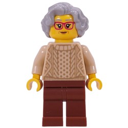 Grandma, Tan Torso, Reddish Brown Legs, Light Bluish Grey