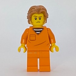 Criminal, Orange Prison Jumpsiut, Medium Nougat Hair