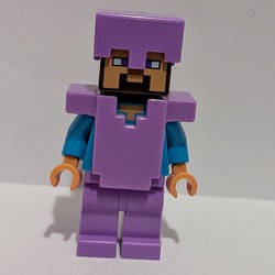Steve, Nougat Face, Lavender Helmet and Armor