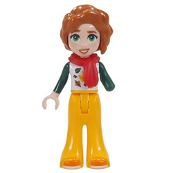 Autumn, White Torso, Bright Light Orange Pants, Red Scarf