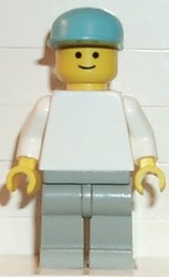 Man, White Torso, Light Gray Legs, Maersk Blue Cap