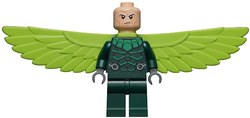 Vulture in Dark Green Outfit with Lime Wings