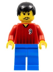 Soccer Player Red Torso, Blue Legs, #9
