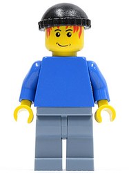 Man - Blue Torso, Sand Blue Legs, Black Cap