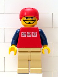 Man - Red Torso, Tan Legs, Red Helmet