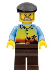 Medium Blue Torso, Dark Brown Legs, Beret