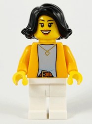 Orange Torso, White Legs, Black Long Hair