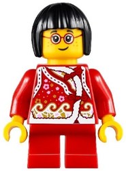 Kid Red Torso, Red Legs, Black Hair, Red Glasses