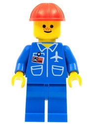 Pilot - Blue Torso, Blue Legs, Red Helmet
