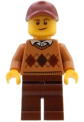 Medium Nougat Torso, Reddish Brown Legs, Dark Red Cap