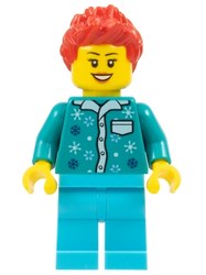 Dark Turquoise Torso, Medium Azure Legs, Red Hair