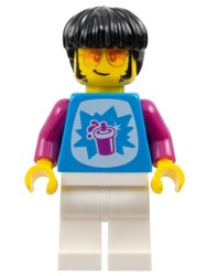 Dark Azure Torso, White Legs, Black Hair