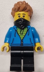 Bandit, Dark Azure Torso, Black Legs, Medium Nougat Hair, Black Bandana