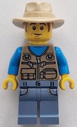 Passenger, Dark Tan Torso, Sand Blue Legs, Tan Hat