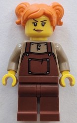 Train Driver, Reddish Brown Apron, Orange Hair