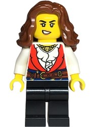 Pirate, White Torso, Black Legs, Reddish Brown Hair