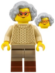 Tan Sweater, Dark Tan Legs, Reddish Brown Boots, Light Bluish Grey Hair