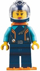 Diver, Dark Blue Suit, Orange Air Tank, Dark Blue Helmet