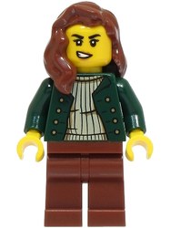 Dark Green Torso, Reddish Brown Legs, Hair