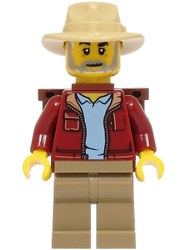Red Torso, Dark Tan Legs, Tan Hat, Neck Bracket