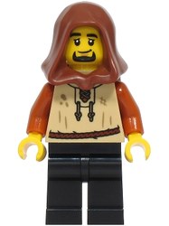 Animal Handler, Tan Torso, Black Legs, Reddish Brown Hood, Backpack