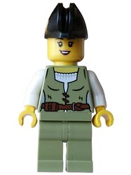 Pirate, Woman, Olive Green Torso, Legs, Black Bicorne Hat