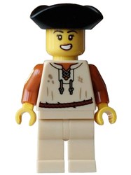 Pirate, Woman, Tan Torso, Legs, Black Hat