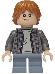Ron Weasley, Dark Bluish Gray Shirt, Short Sand Blue Legs