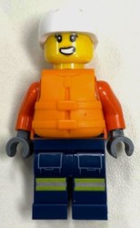 Lifeguard, Reddish Brown Torso, Dark Blue Legs, White Helmet, Life Vest