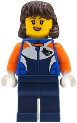 Race Driver, Blue Suit, Dark Brown Hair