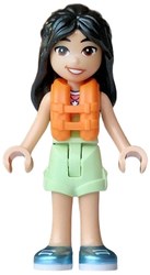 Liann, Colored Top, Yellowish Green Shorts, Life Vest, Flower