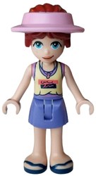 Paisley, Bright Light Yellow Top, Blue Violet Skirt, Visor