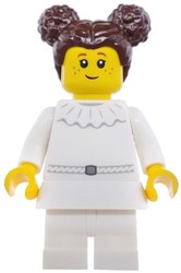 Ballerina, White Outfit, Medium Legs, Dark Brown Hair