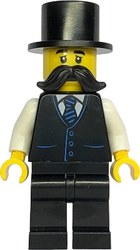 Carriage Driver, Black Suit, Top Hat, Moustache