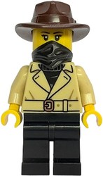 Bandit, Tan Coat, Black Legs, Fedora, Mask